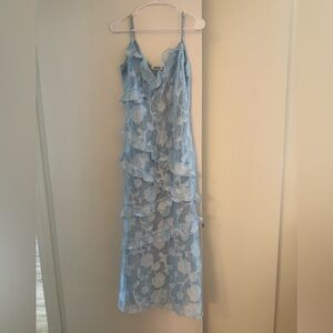 Showpo Light Blue Textured Dress